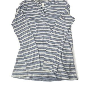 Striped Long Sleeve Henley Top